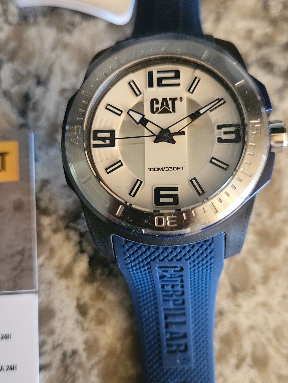 CAT GRIDLOCK LX.161.26.236 Blue Silicone Band Analog Watch 47MM
